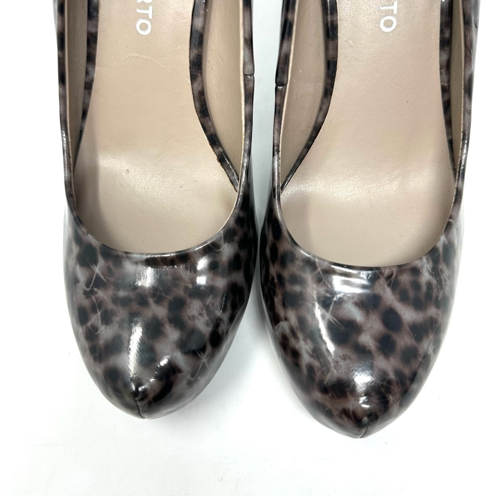 Franco Sarto Cicero Womens Platform Leopard Patent Block Heel Pump - Picture 2 of 8